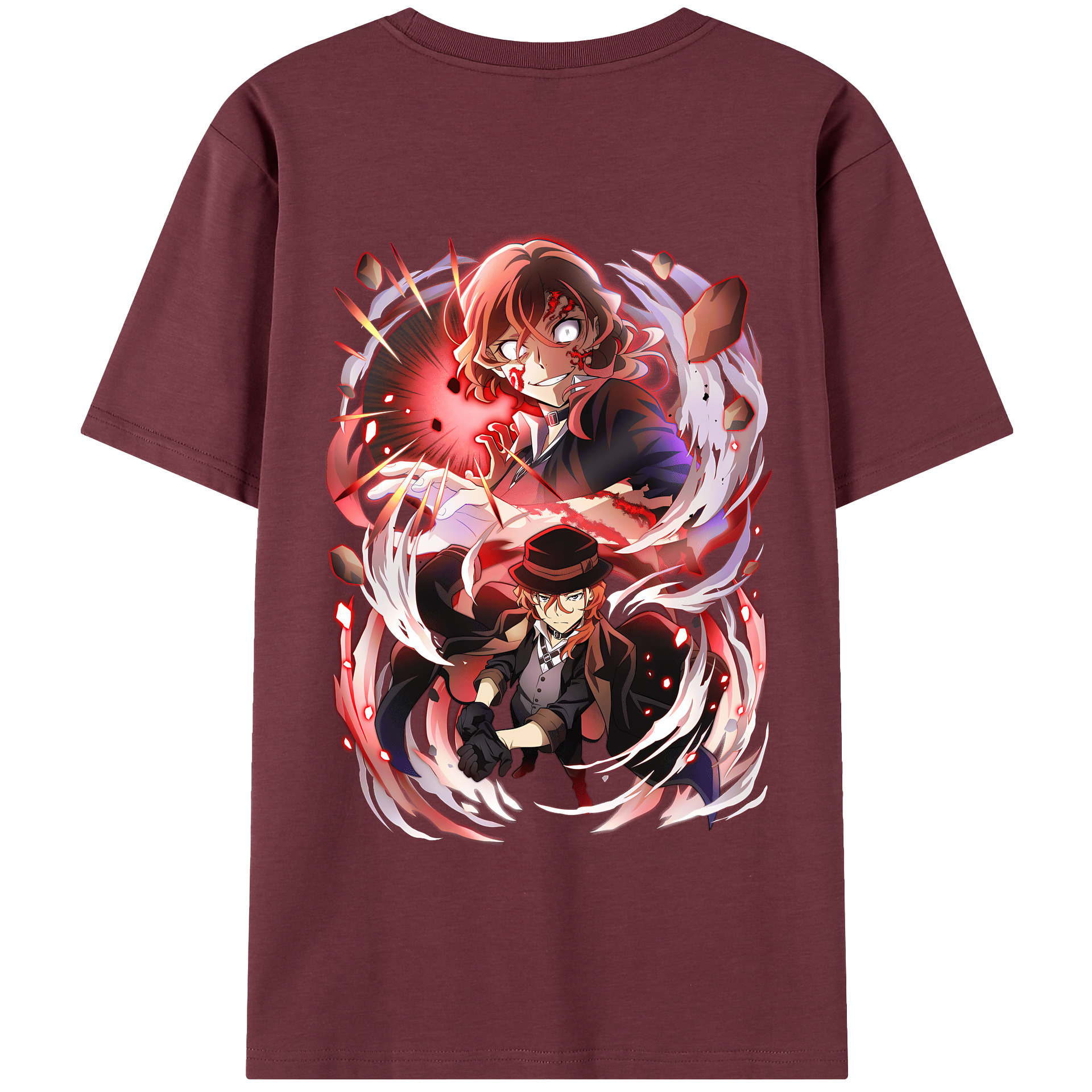 （画像用） 文豪ストレイドッグス Bungo Stray Dogs 綿100％半袖Tシャツ（背面プリント）